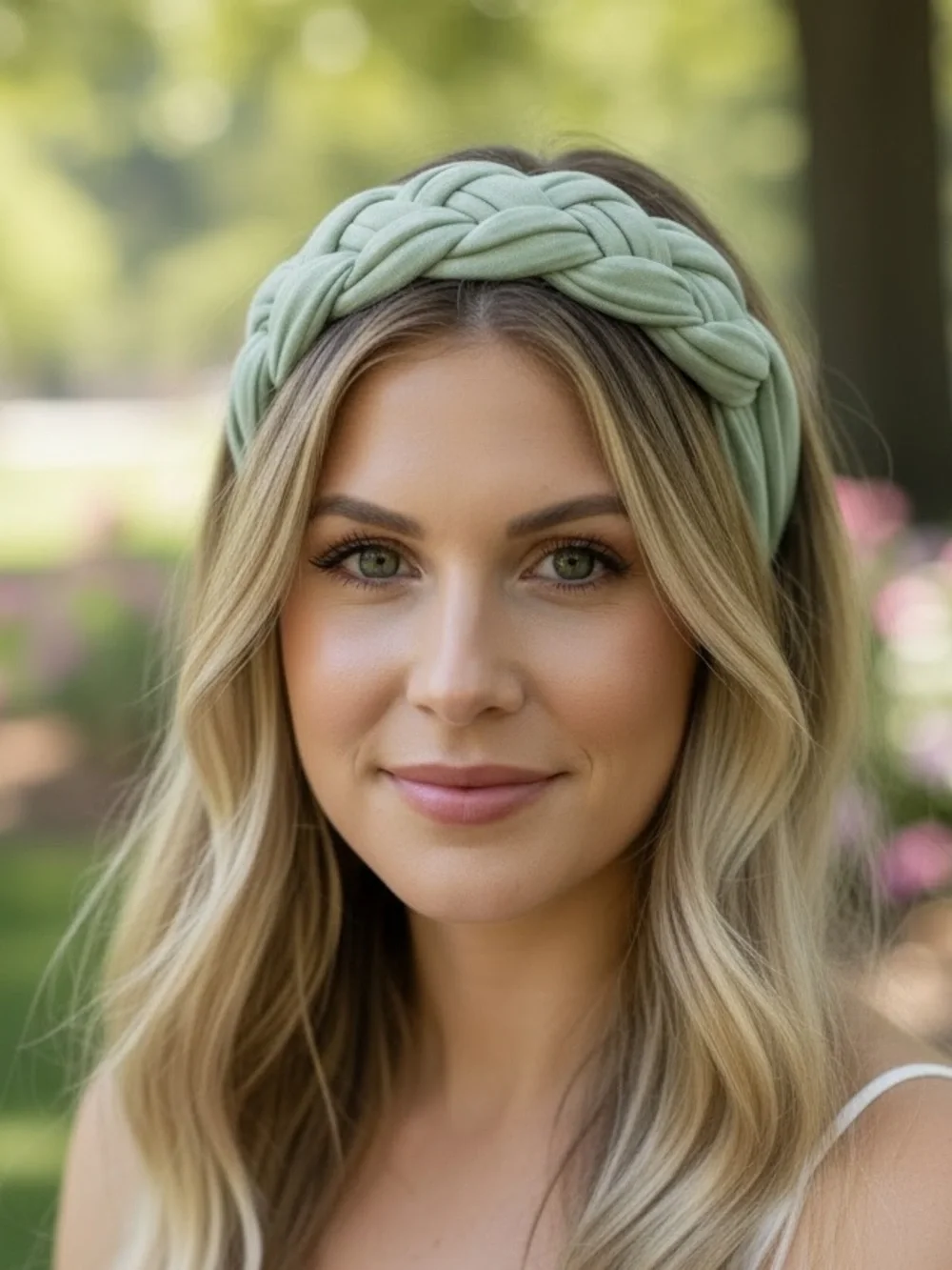 Handmade Chunky Double Sailor Knot Headband in Sage Green NWOT